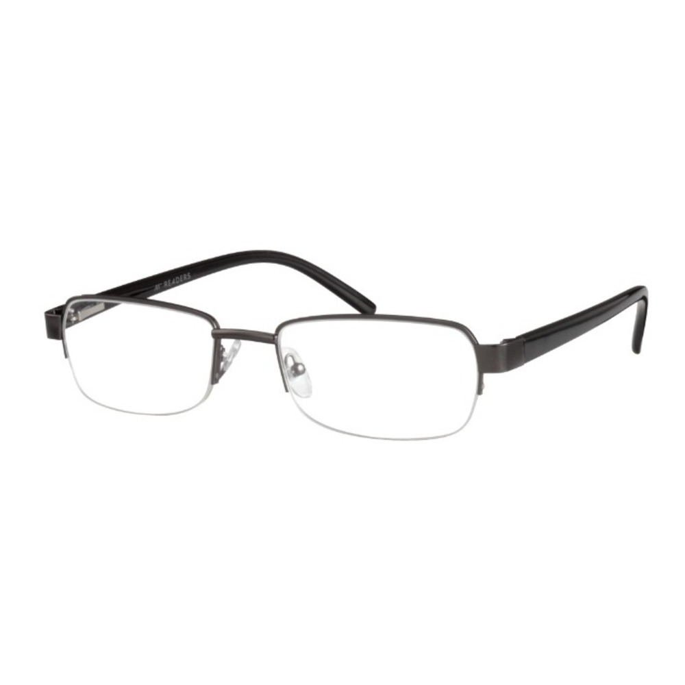 3 Pairs M+ Readers Linden Gunmetal XL Fit Reading Glasses +1.00 Semi-Rimless NEW